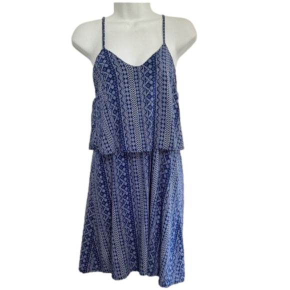 west loop Dresses & Skirts - West loop navy blue white pattern sleeveless sun dress size medium